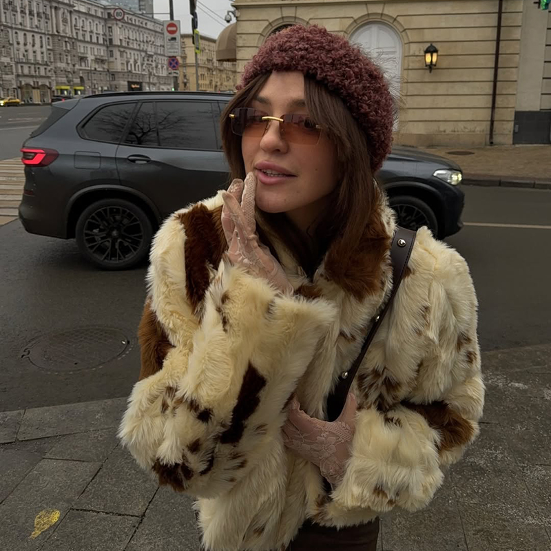 Streetwear Girl Brand - Chic Street Girls Cow Print Fur