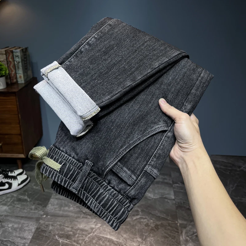 Streetwear Brand Jeans - Brand Men's New Autumn Jeans Black
