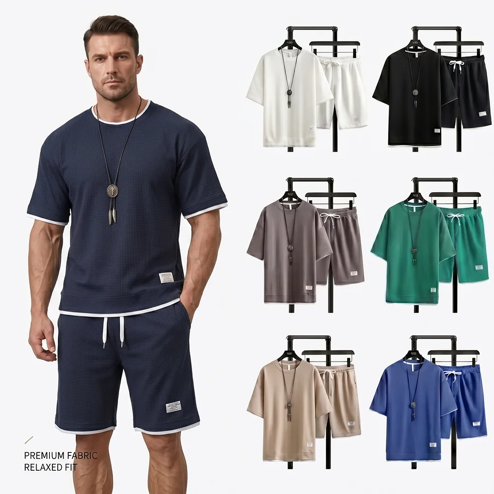 Summer Men's Waffle Knit Track - Streetwear Brand Shorts ulasan dan harga