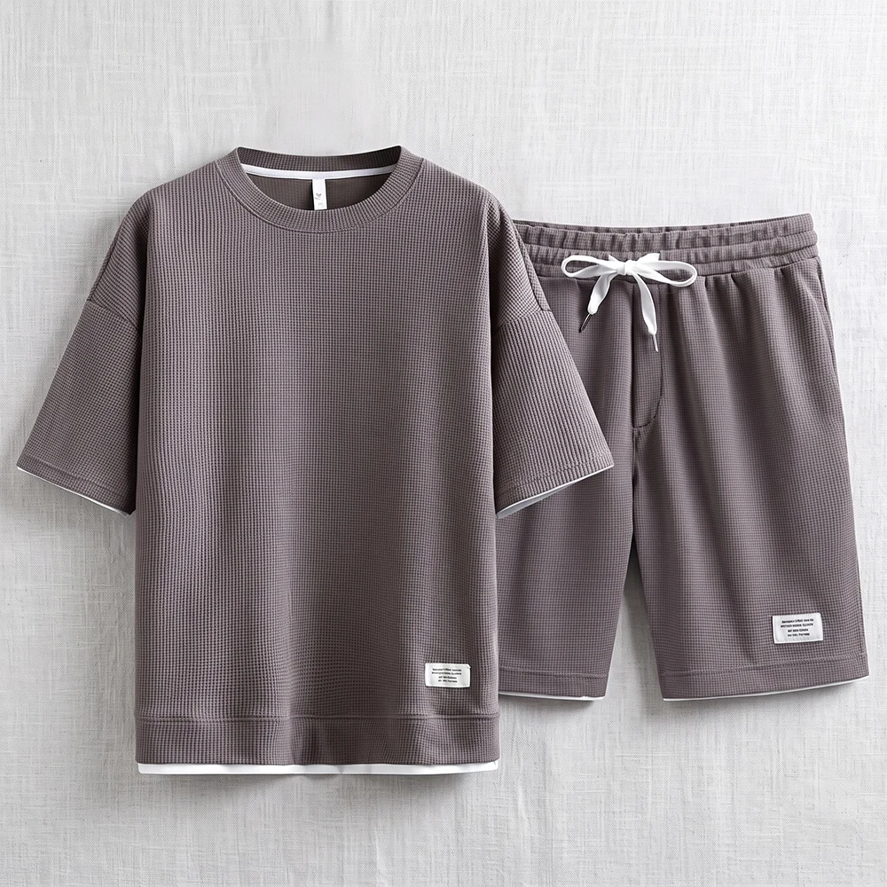 Summer Men's Waffle Knit Track - Streetwear Brand Shorts ulasan dan harga