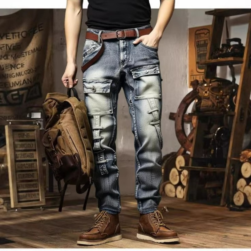 Men's Distressed Washed High S - Europe Streetwear Brand ulasan dan harga