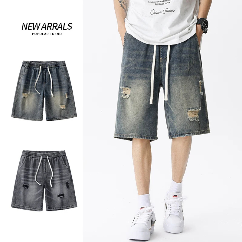 Summer Thin Denim Shorts Men's - Streetwear Brand Shorts ulasan dan harga