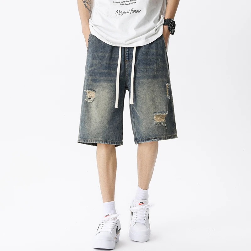 Summer Thin Denim Shorts Men's - Streetwear Brand Shorts ulasan dan harga