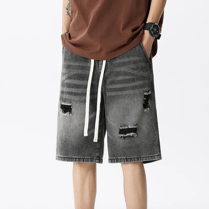 Summer Thin Denim Shorts Men's - Streetwear Brand Shorts ulasan dan harga