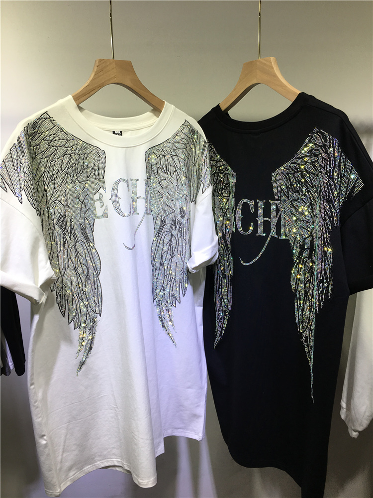 L-4XL Oversize Rhinestone Ange - Women Streetwear Brand ulasan dan harga