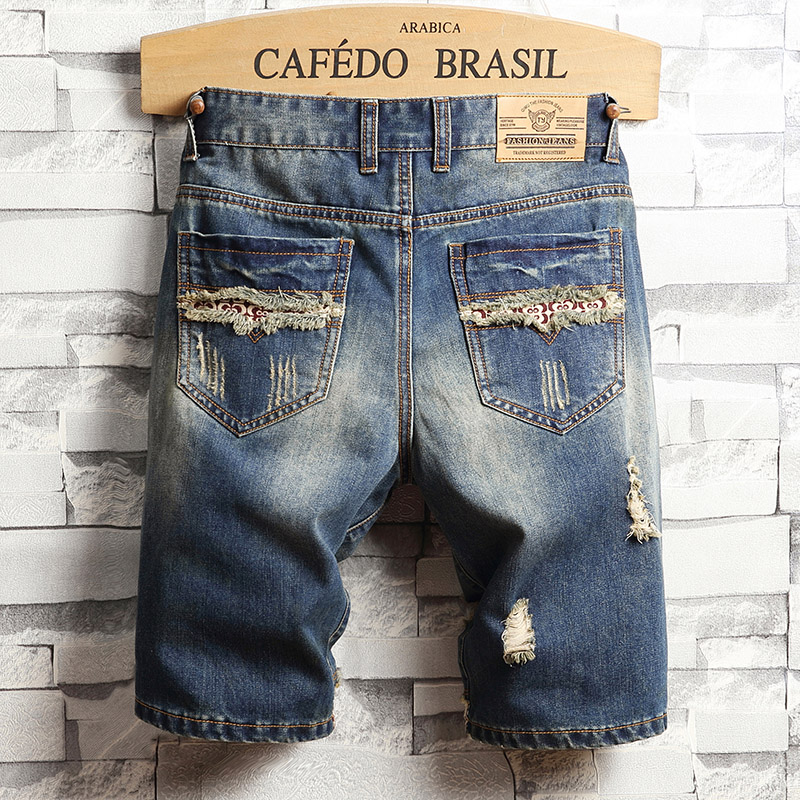 Ripped Hip-hop Denim Shorts Me - Streetwear Brand Shorts ulasan dan harga