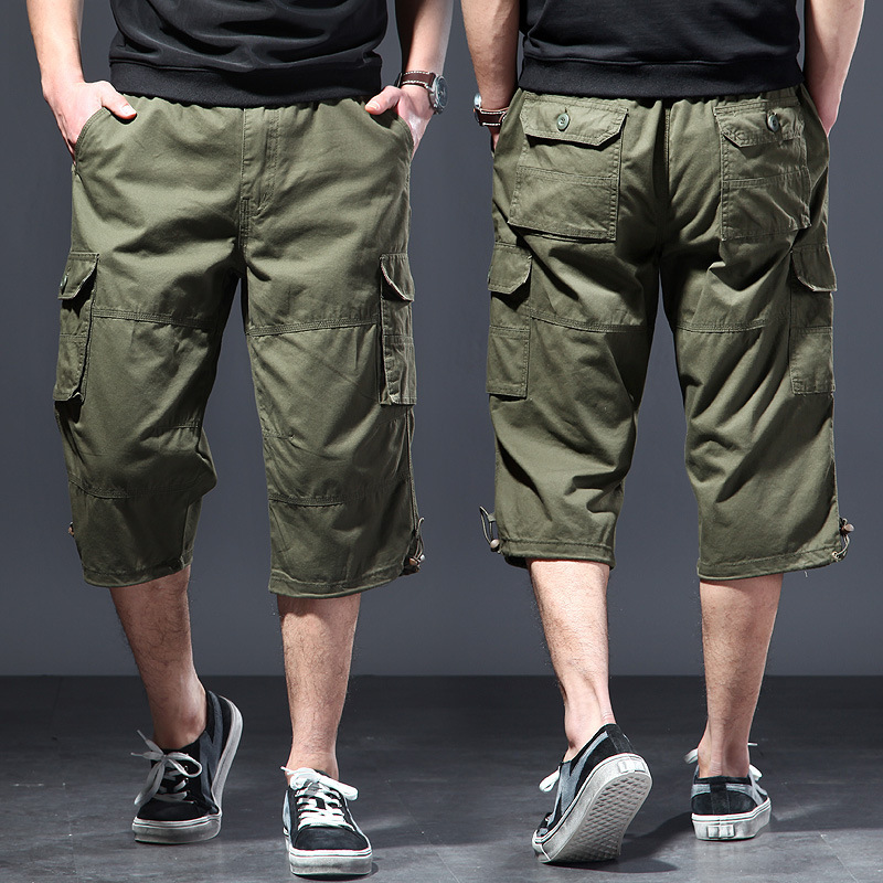 Men's Cotton 3/4 Pants Loose P - Streetwear Brand Shorts ulasan dan harga