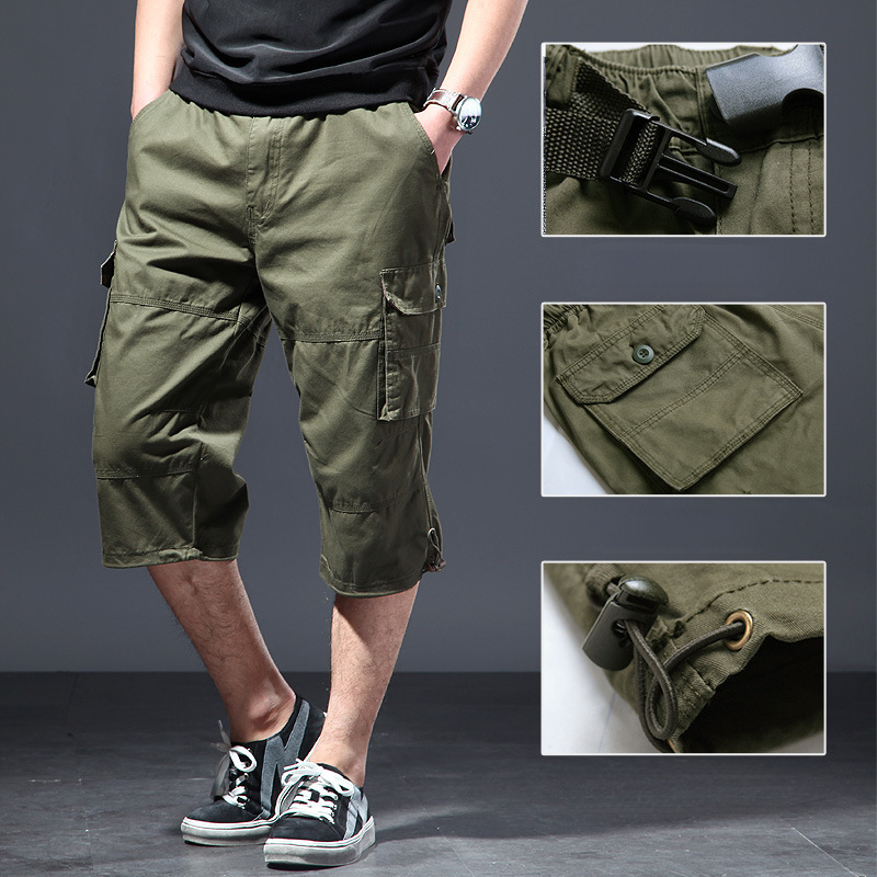 Men's Cotton 3/4 Pants Loose P - Streetwear Brand Shorts ulasan dan harga