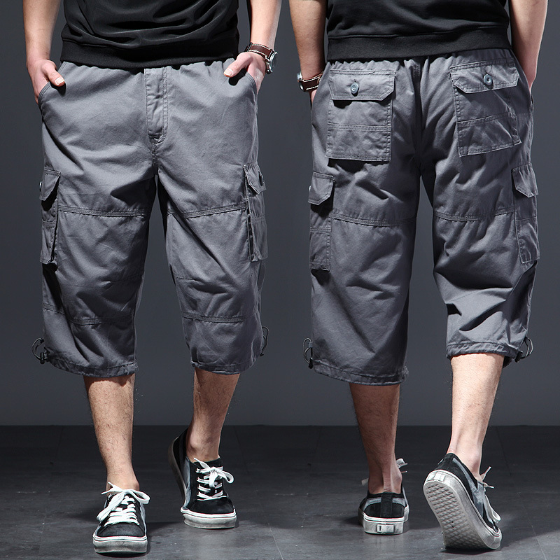 Men's Cotton 3/4 Pants Loose P - Streetwear Brand Shorts ulasan dan harga