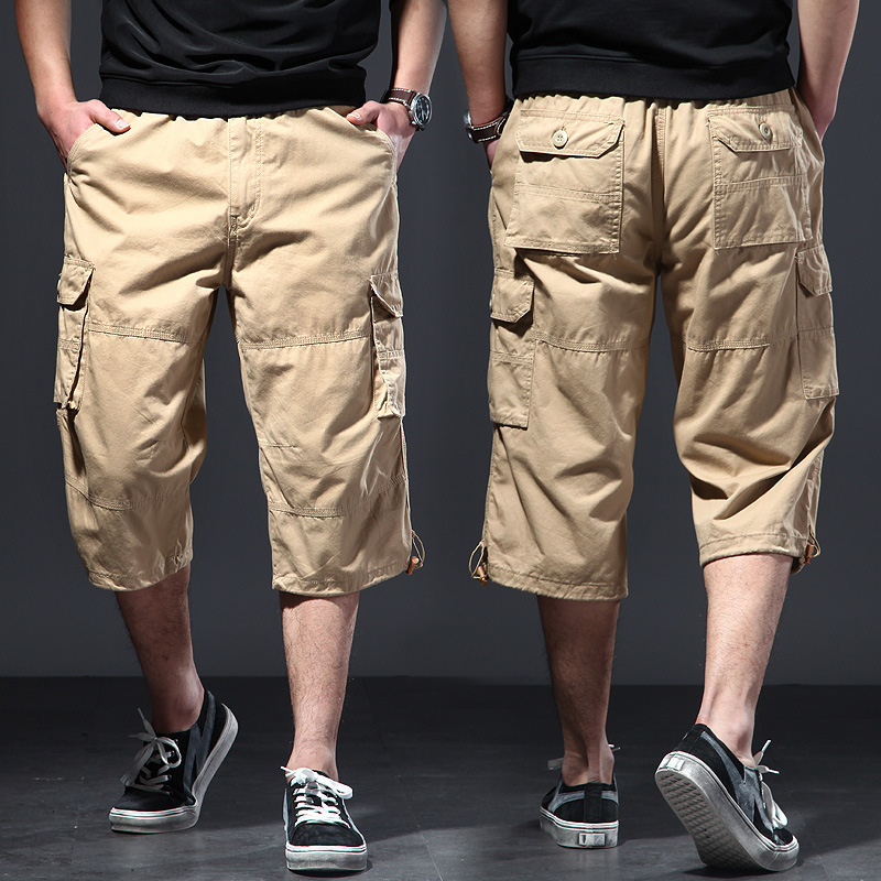 Men's Cotton 3/4 Pants Loose P - Streetwear Brand Shorts ulasan dan harga