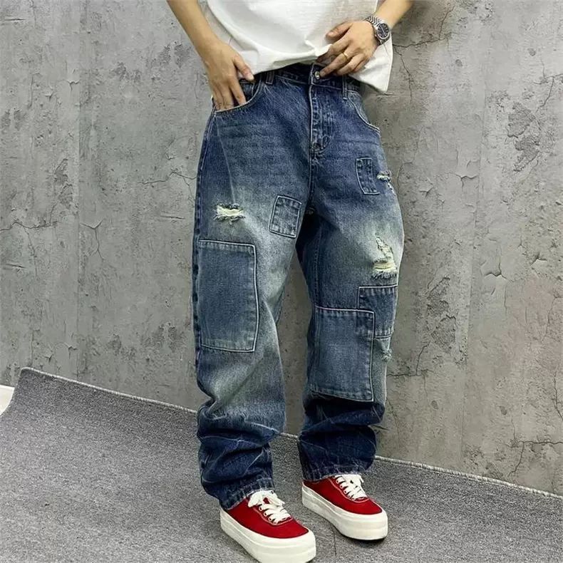 Brand Splicing Jeans Autumn Fa - Streetwear Brand Jeans ulasan dan harga