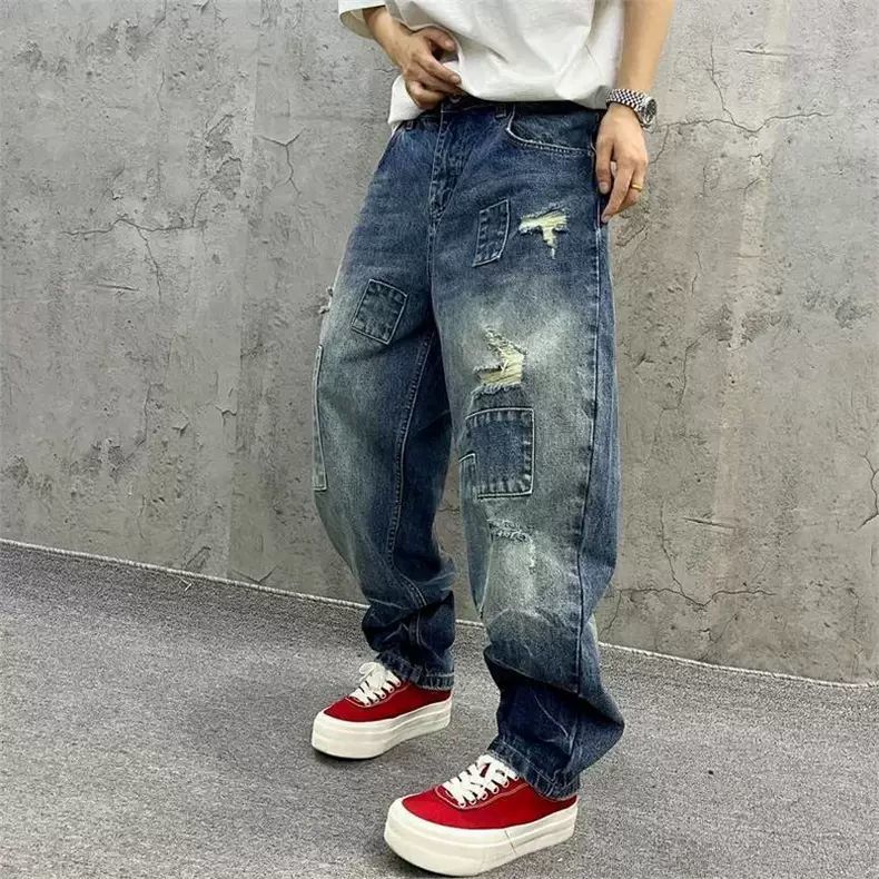 Brand Splicing Jeans Autumn Fa - Streetwear Brand Jeans ulasan dan harga