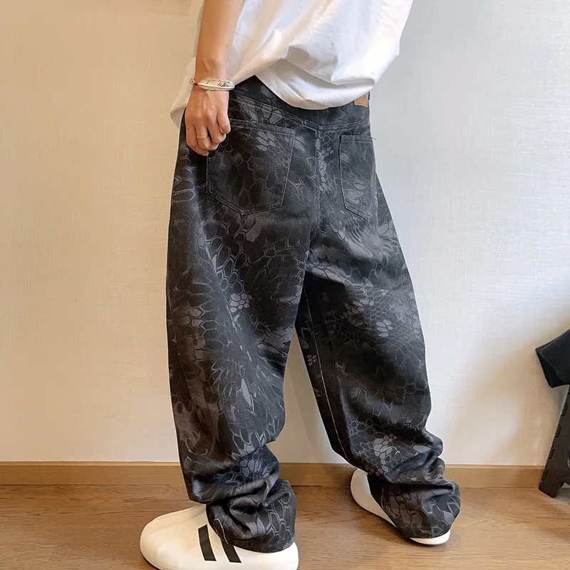New Men Chic Snake Print Stree - Streetwear Brand Graphic Designer ulasan dan harga