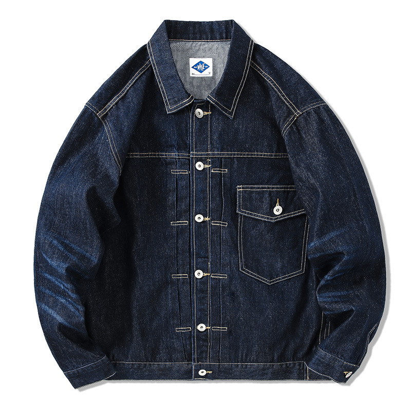 Tide Brand Dark Blue Denim Jac - Streetwear Brand Jeans ulasan dan harga