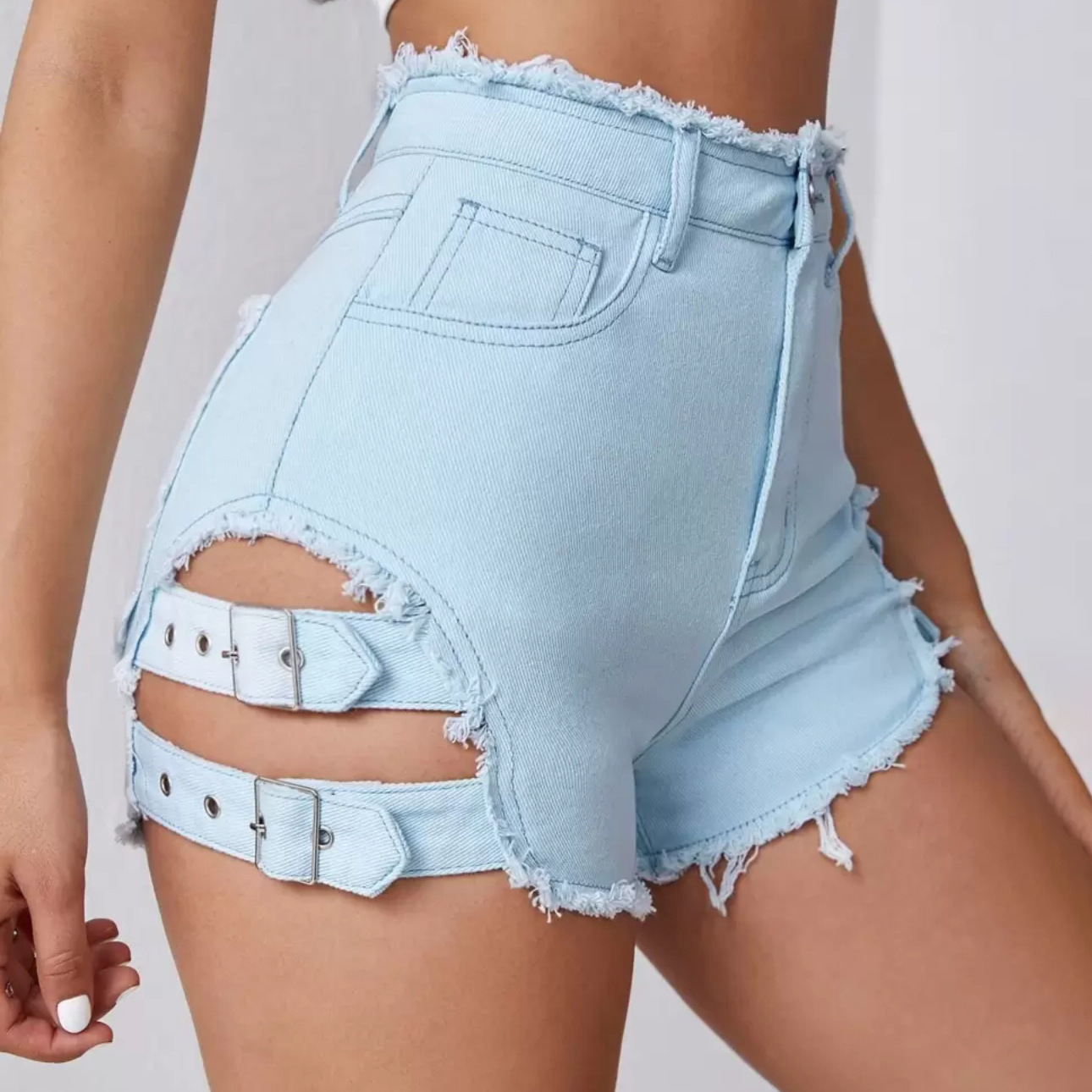 Women High Waist Denim Shorts  - Streetwear Brand Shorts ulasan dan harga