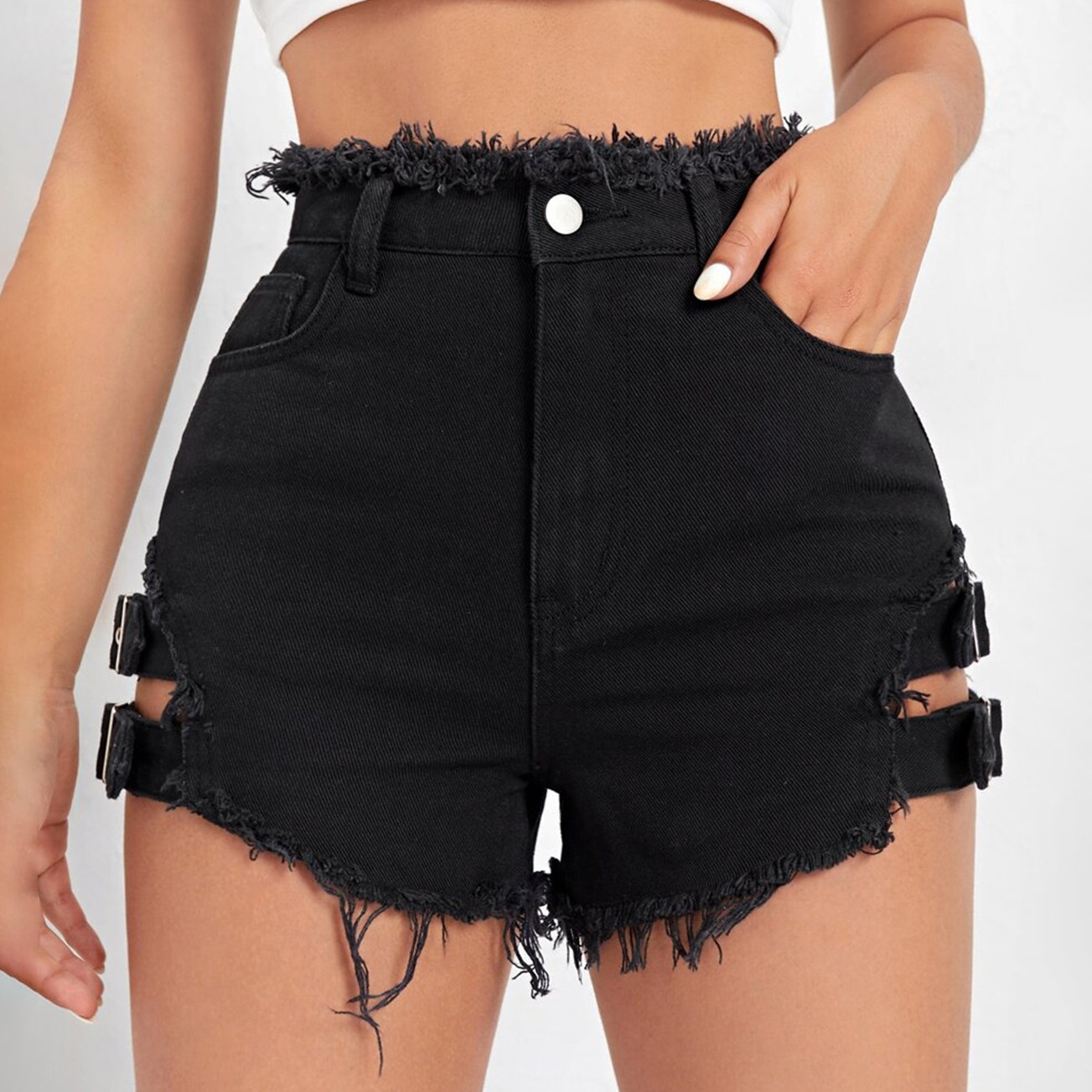 Women High Waist Denim Shorts  - Streetwear Brand Shorts ulasan dan harga
