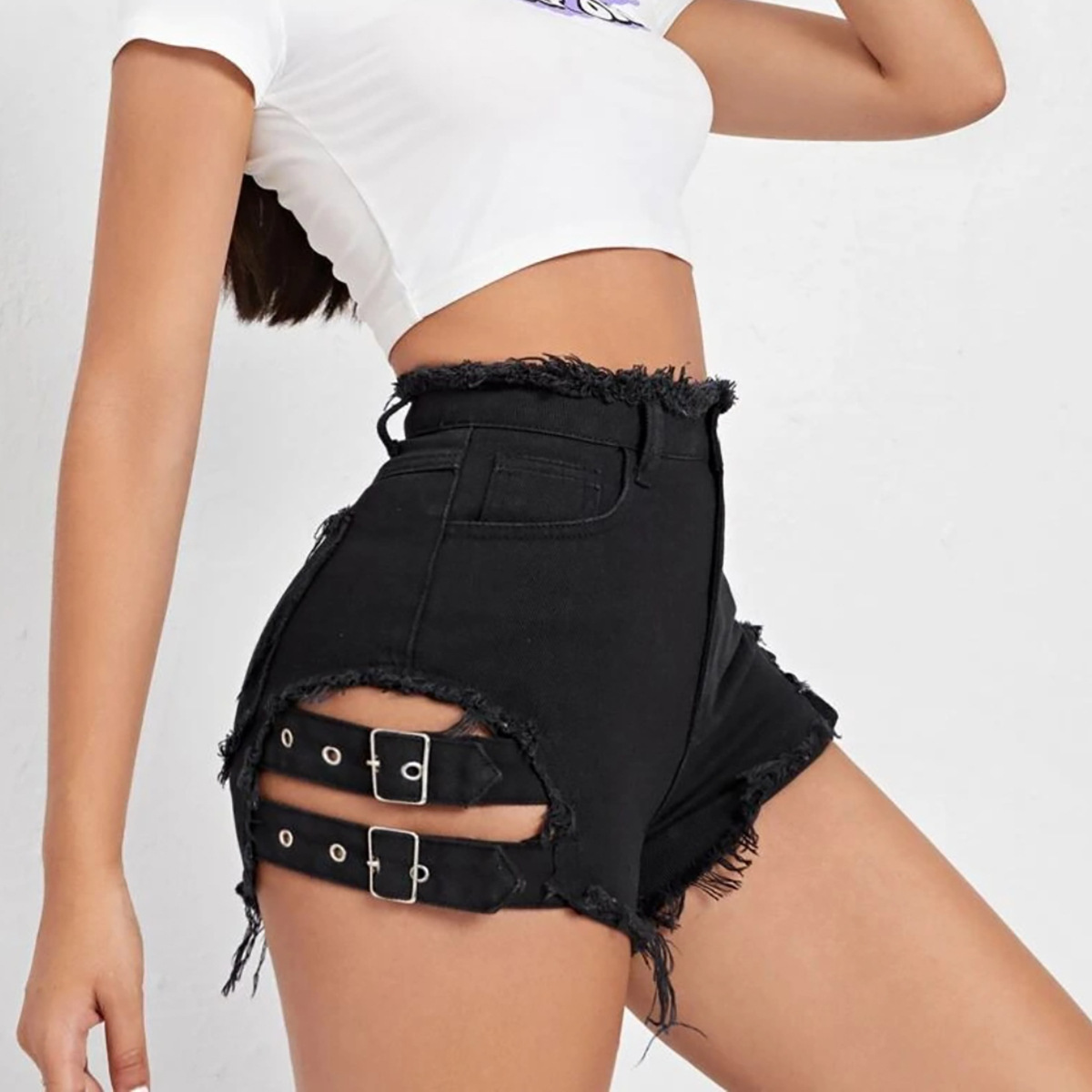 Women High Waist Denim Shorts  - Streetwear Brand Shorts ulasan dan harga