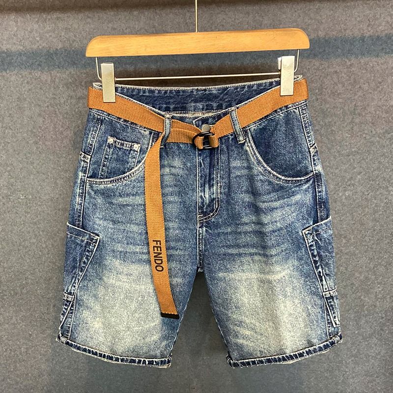 Summer Men's Casual Denim Shor - Streetwear Brand Jeans ulasan dan harga