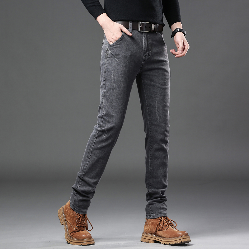 New Pure Gray Korean Slim Jean - Streetwear Brand Jeans ulasan dan harga
