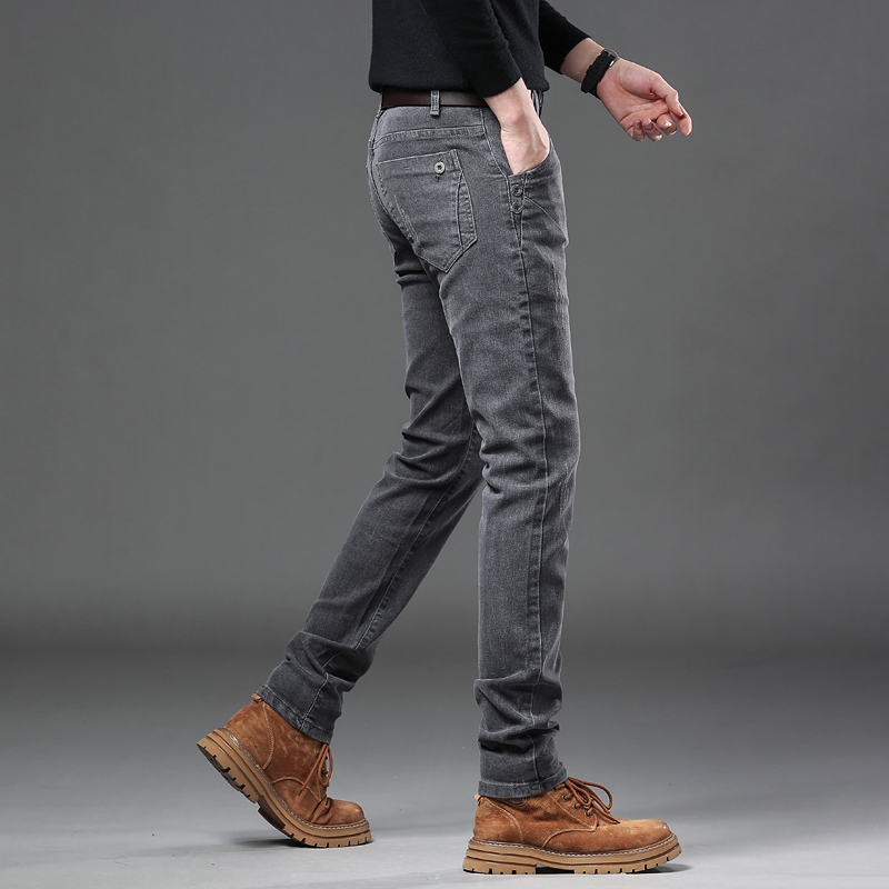 New Pure Gray Korean Slim Jean - Streetwear Brand Jeans ulasan dan harga